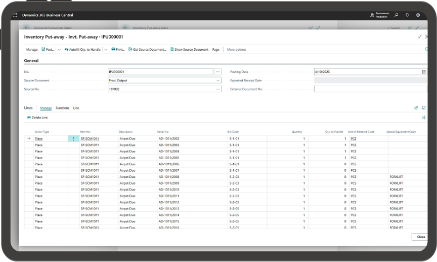 Dynamics 365 Business Central Warenwirtschaft