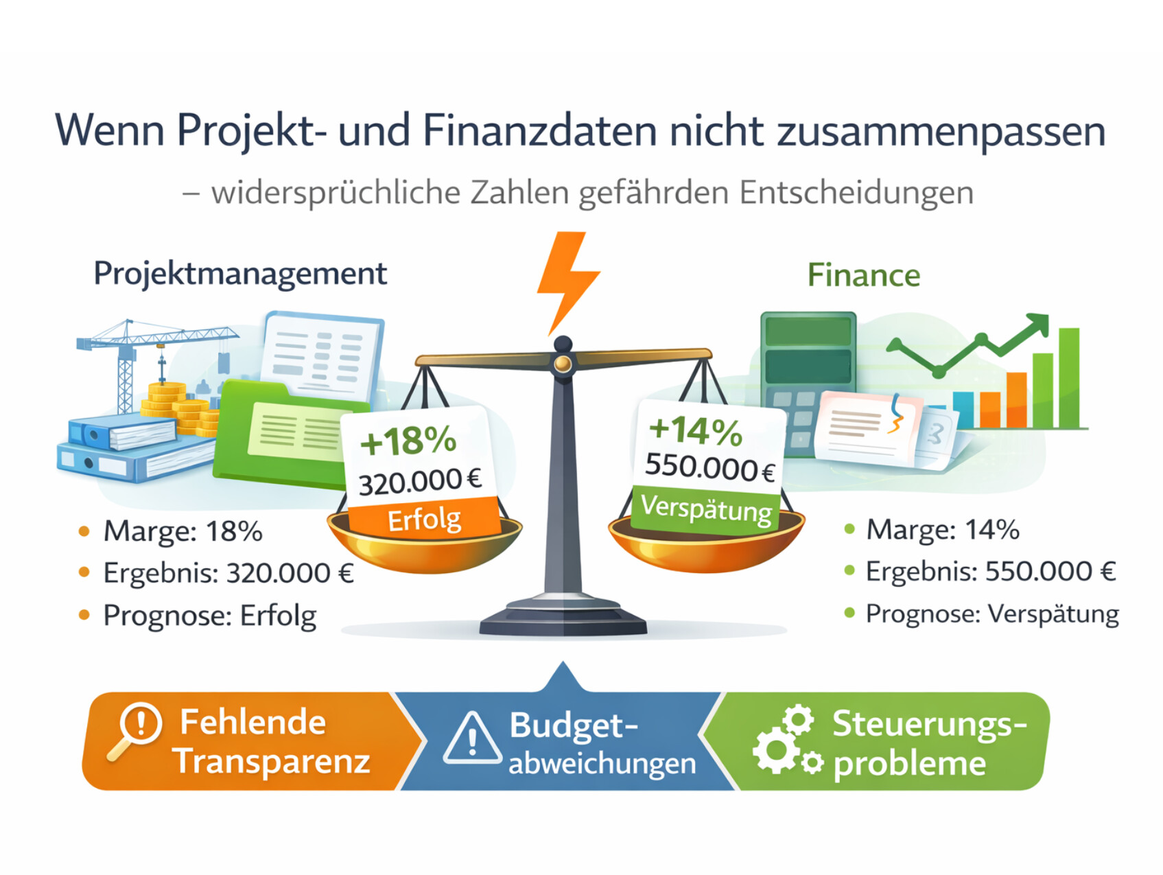Projekt- und Finanzdaten zusammenführen